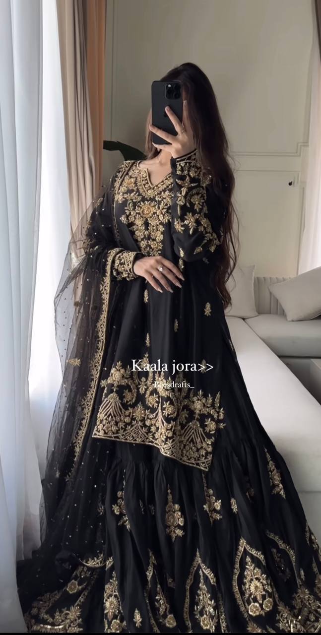 The Cinematic Black Zari Ensemble